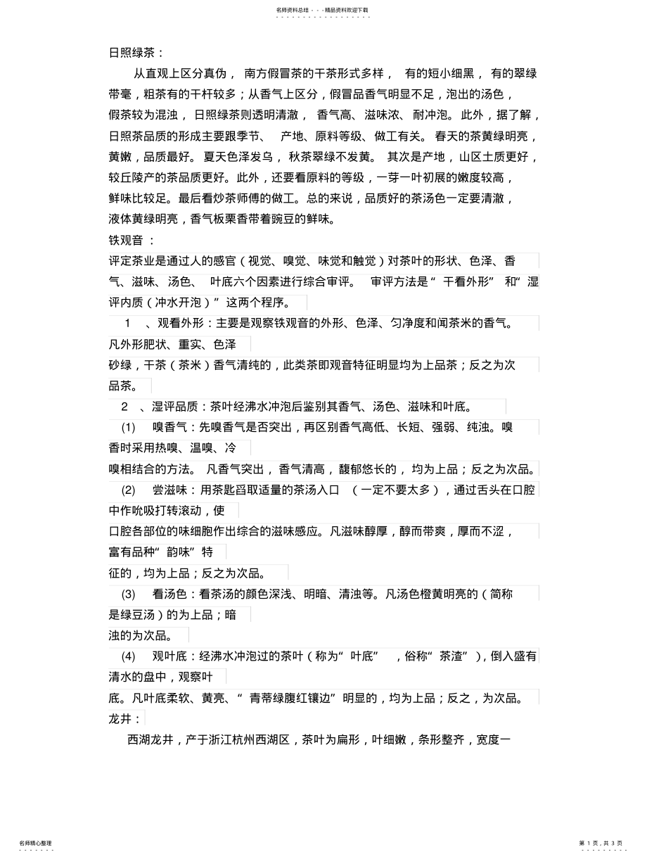 2022年各种茶叶鉴别 .pdf_第1页