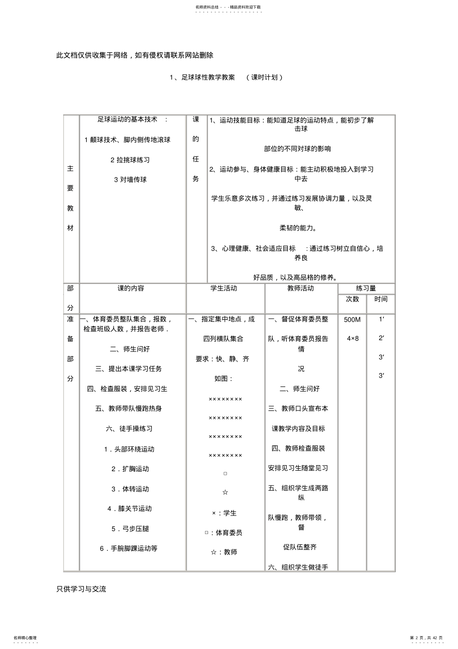 2022年初中体育课足球教学教案大全知识讲解 .pdf_第2页