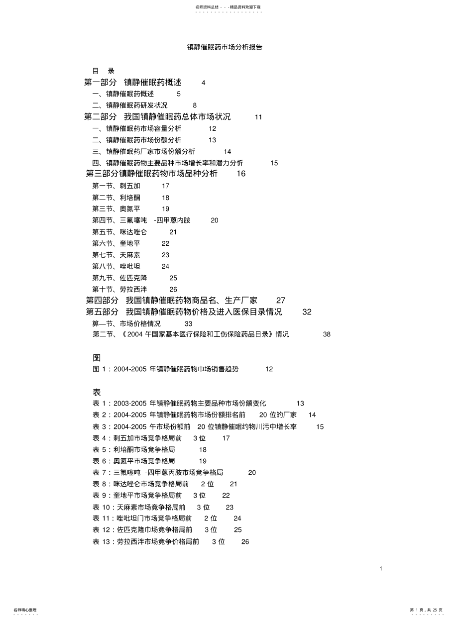 2022年镇静催眠药市场分析报告 .pdf_第1页