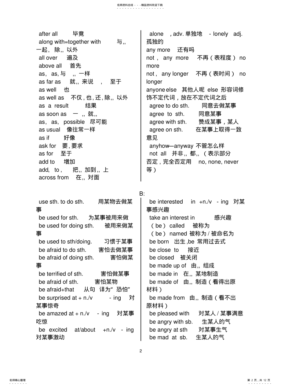 2022年初中英语短语归纳复习 .pdf_第2页