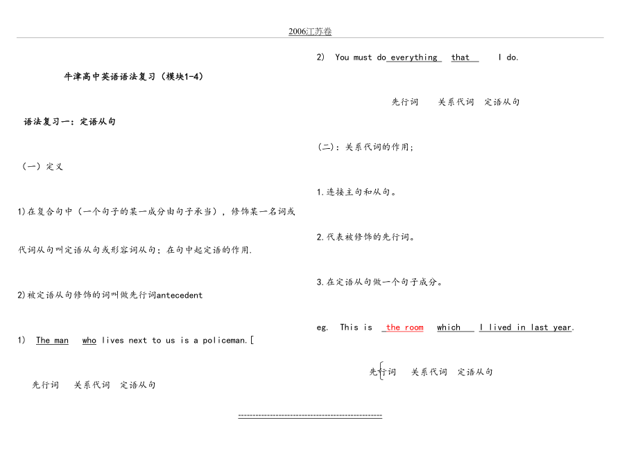 牛津高中英语语法复习(模块1-4)(1).doc_第2页