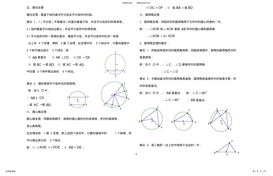 2022年初三《圆》章节知识点汇总 .pdf_第2页