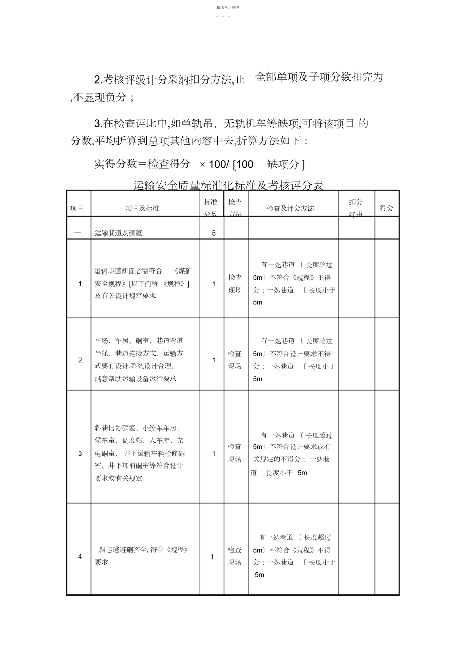 2022年运输运输质量标准化月度检查、考核制度.docx_第2页