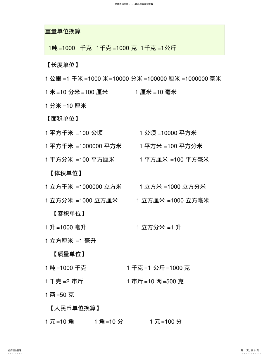 2022年重量单位换算 .pdf_第1页