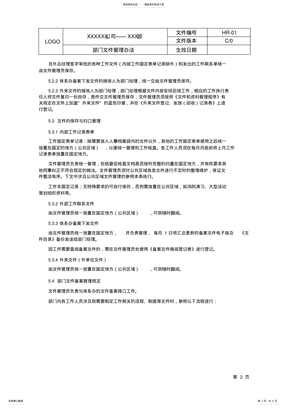 2022年部门文件管理办法 2.pdf_第2页