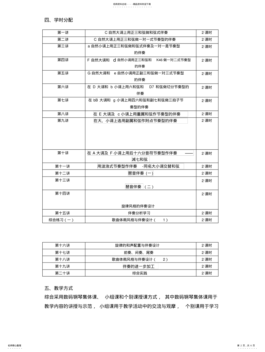 2022年钢琴即兴伴奏教学大纲 .pdf_第2页