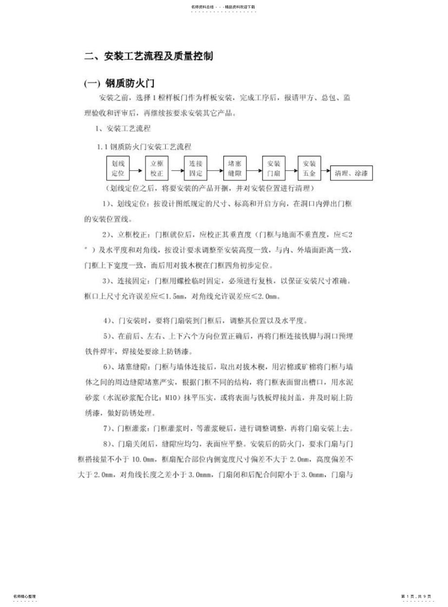 2022年防火门安装工艺 .pdf_第1页