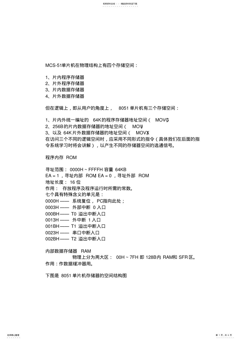 2022年单片机存储器内部结构 .pdf_第1页