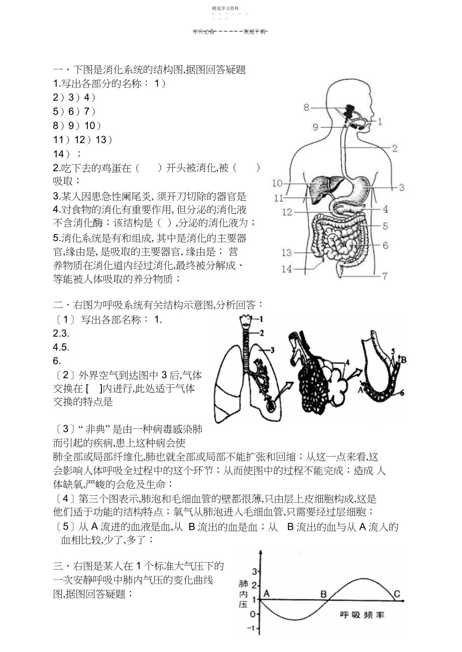 2022年初中生物七年级下册复习资料填图.docx_第1页