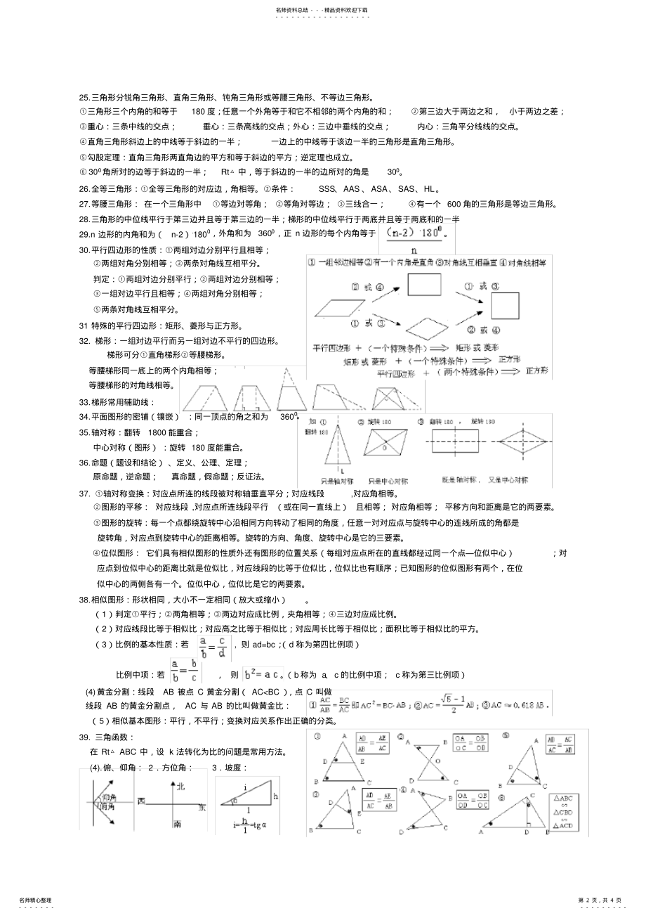 2022年初中数学总复习知识点,推荐文档 .pdf_第2页