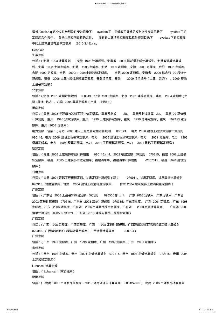 2022年各省定额大全目录 .pdf_第1页