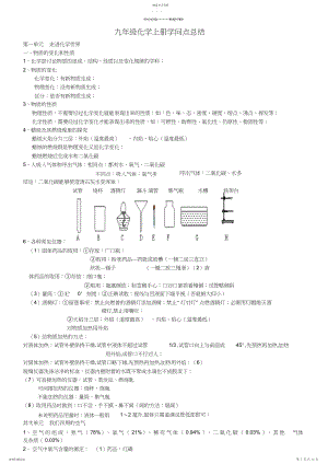 2022年初三化学上册知识点总结2.docx