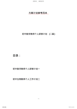 2022年初中数学教师个人研修计划 3.pdf