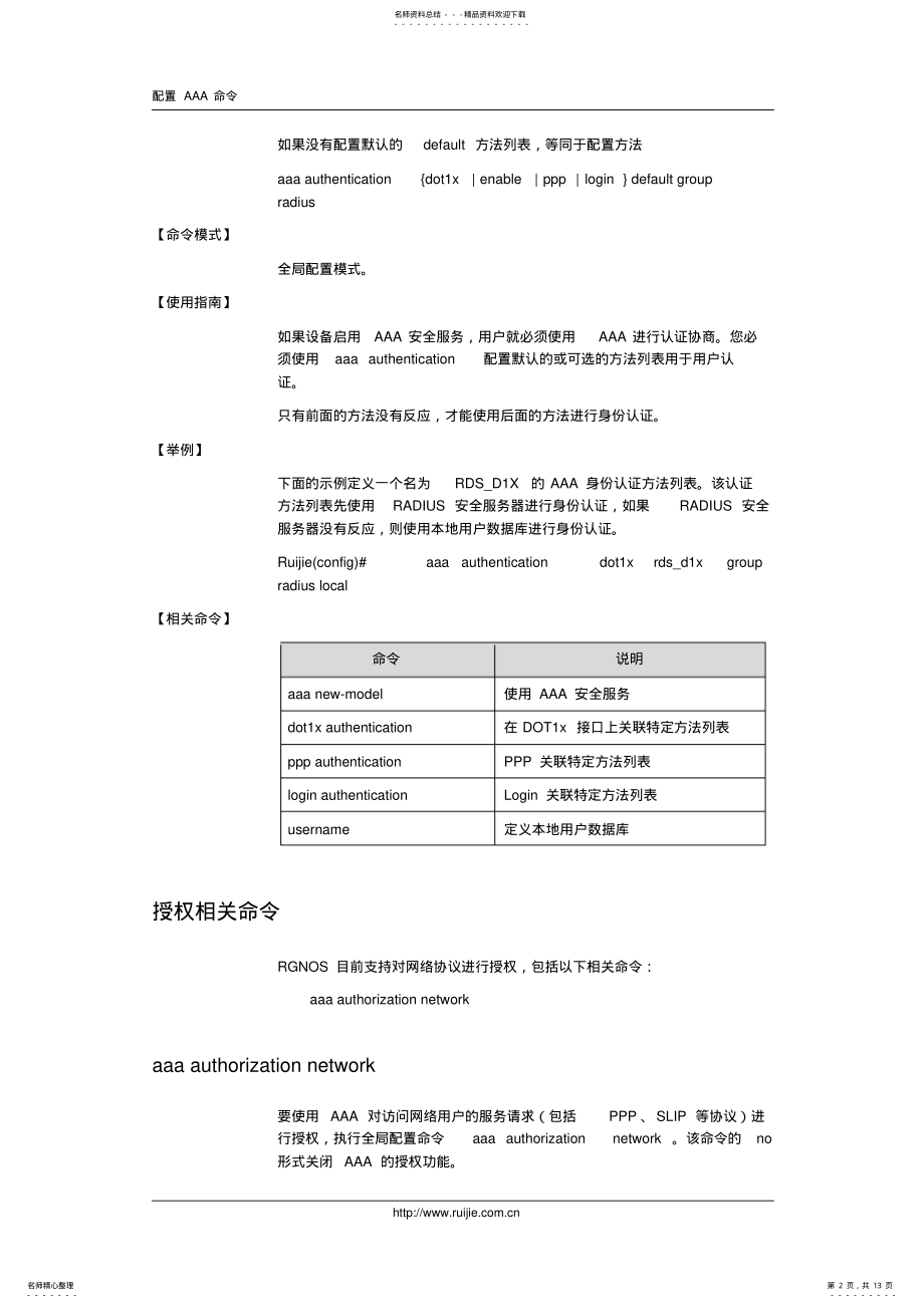 2022年配置AAA命令 .pdf_第2页