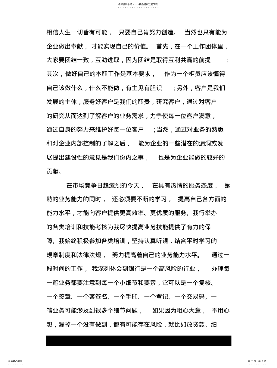 2022年银行综合柜员年终工作总结 .pdf_第2页