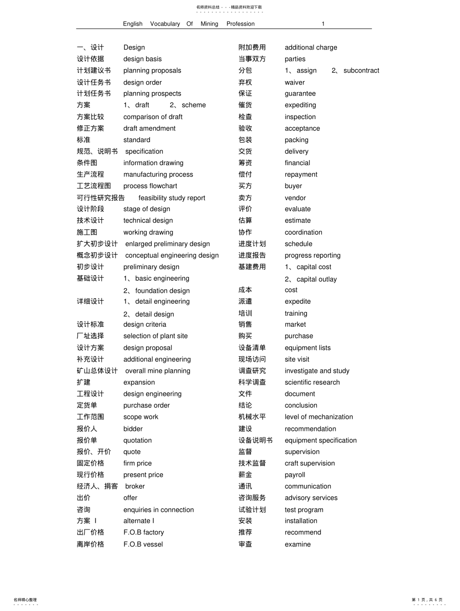 2022年采矿专业英语词汇 .pdf_第1页