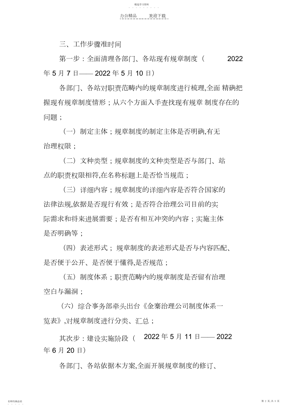 2022年金寨管理公司规章制度建设工作方案.docx_第2页