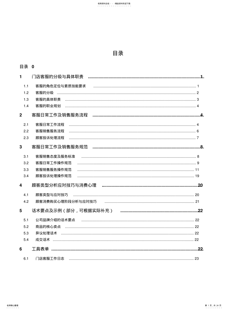 2022年门店运营手册--客服手册 .pdf_第1页