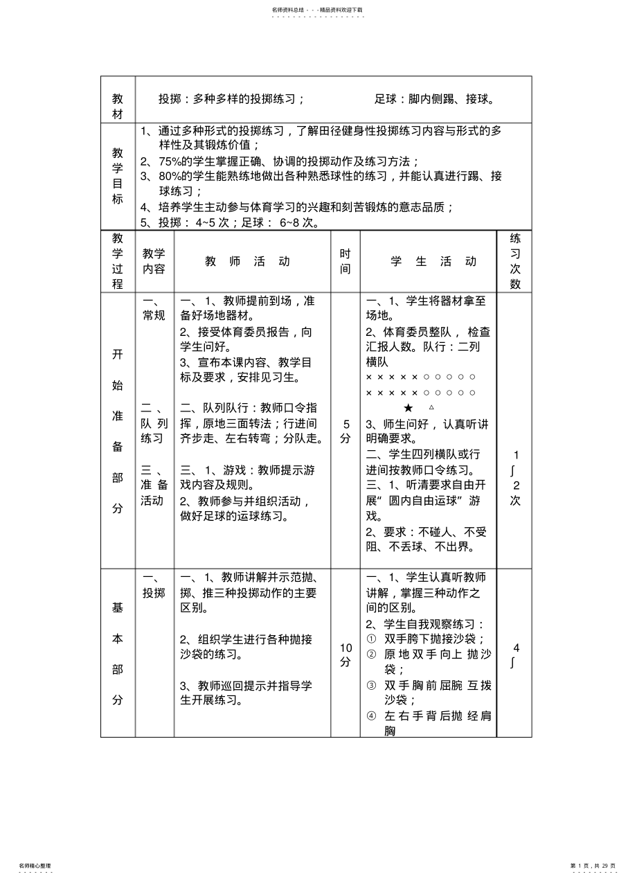 2022年初中体育教案 .pdf_第1页