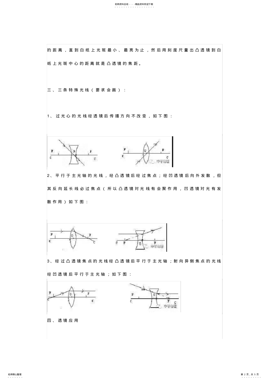 2022年八年级物理上册透镜及其应用知识梳理 2.pdf_第2页