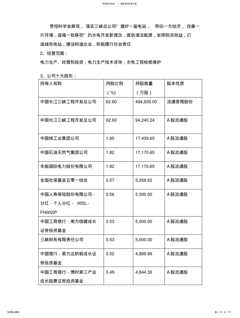 2022年长江电力公司财务报表分析 .pdf_第2页