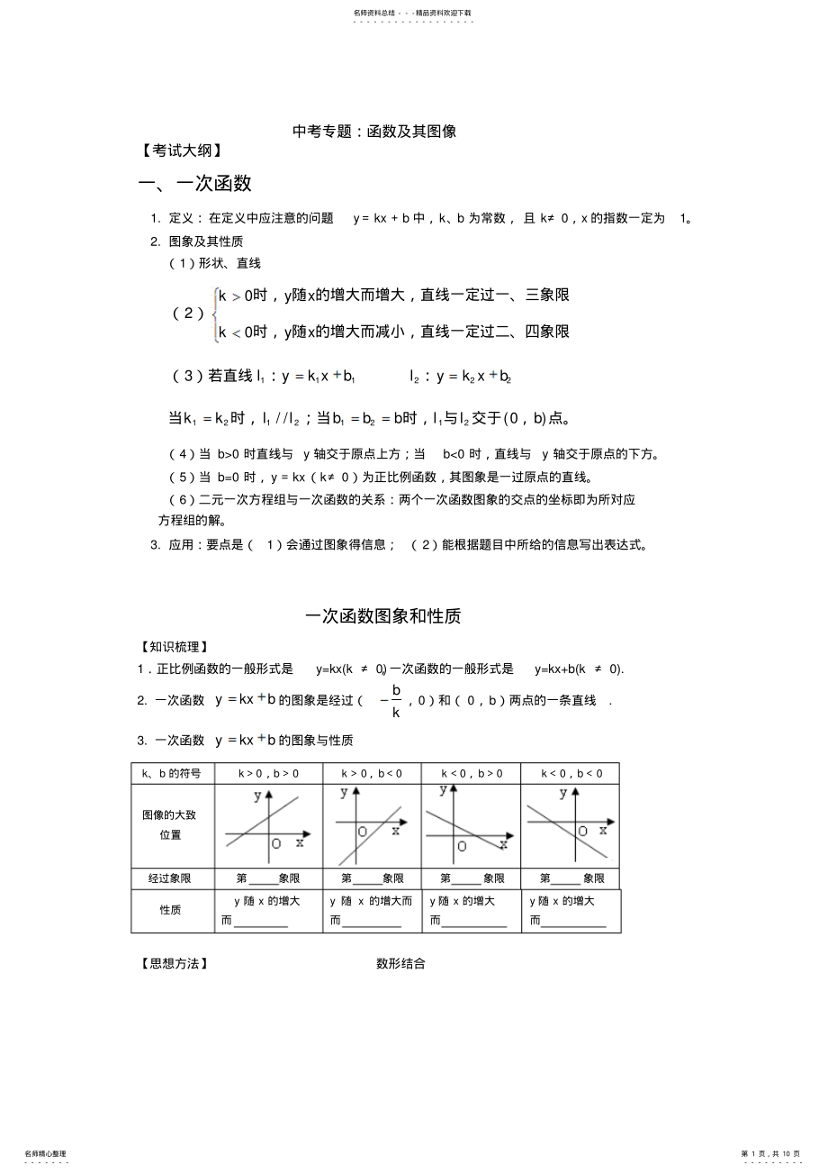 2022年初二函数和图像经典练习题和讲解 .pdf_第1页