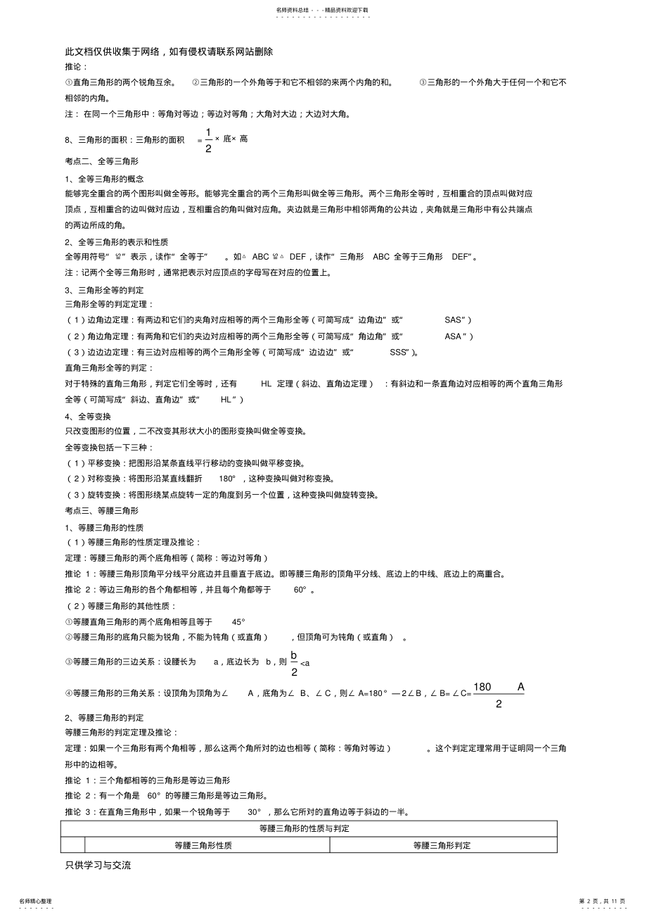 2022年初中数学知识点总结doc资料 .pdf_第2页