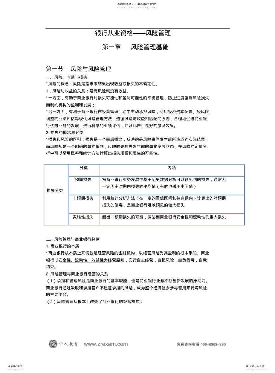 2022年银行从业：风险管理 .pdf_第1页