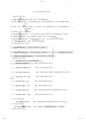 2022年初三化学方程式及现象按元素归类总结.docx