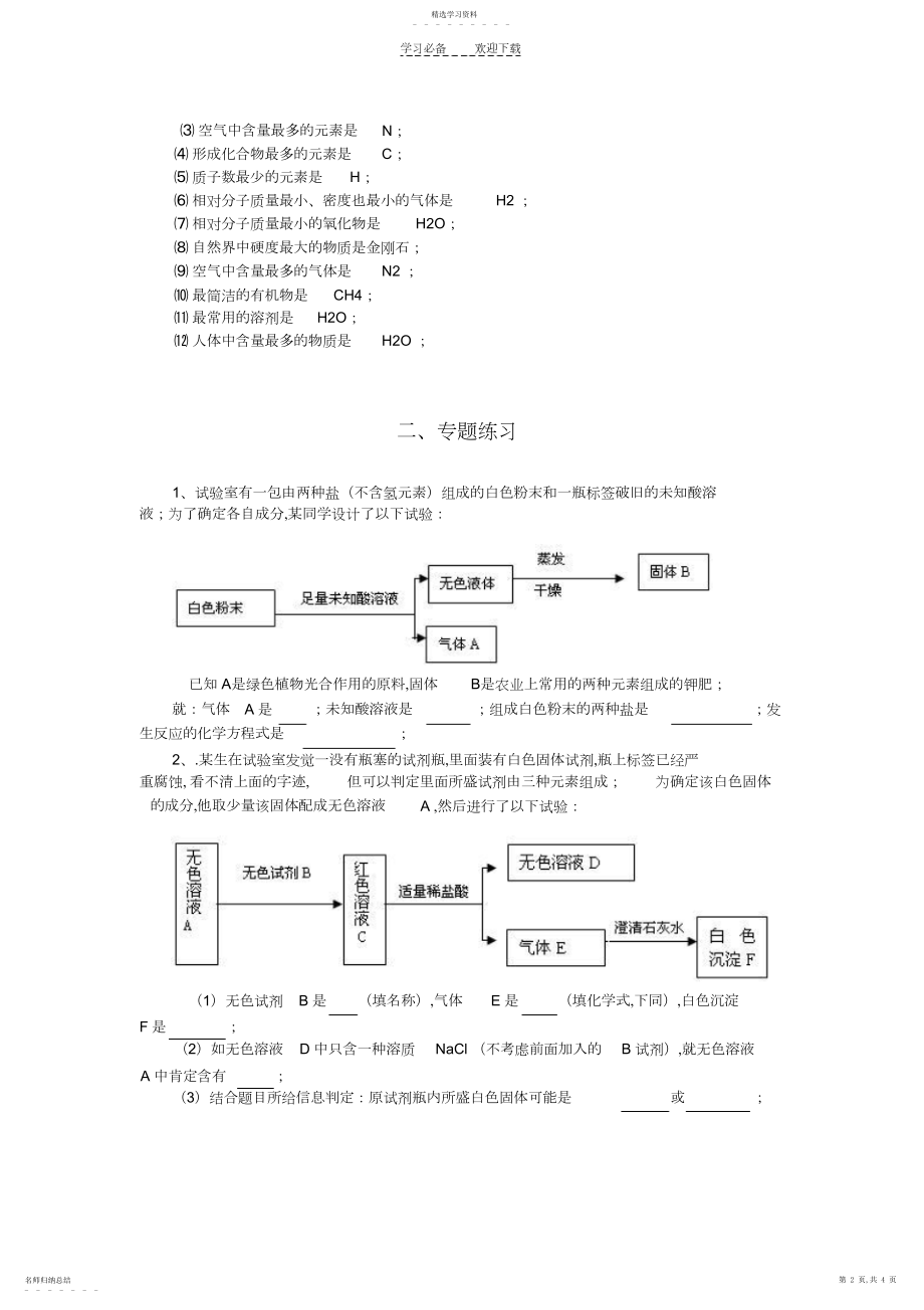 2022年初中化学物质推断题突破.docx_第2页