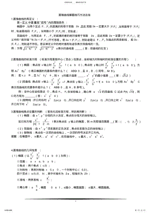 2022年圆锥曲线解题技巧方法总结 .pdf