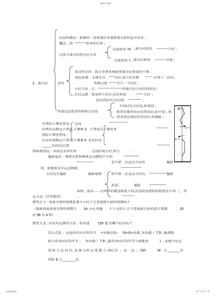 2022年地球自转的地理意义导学案.docx_第2页