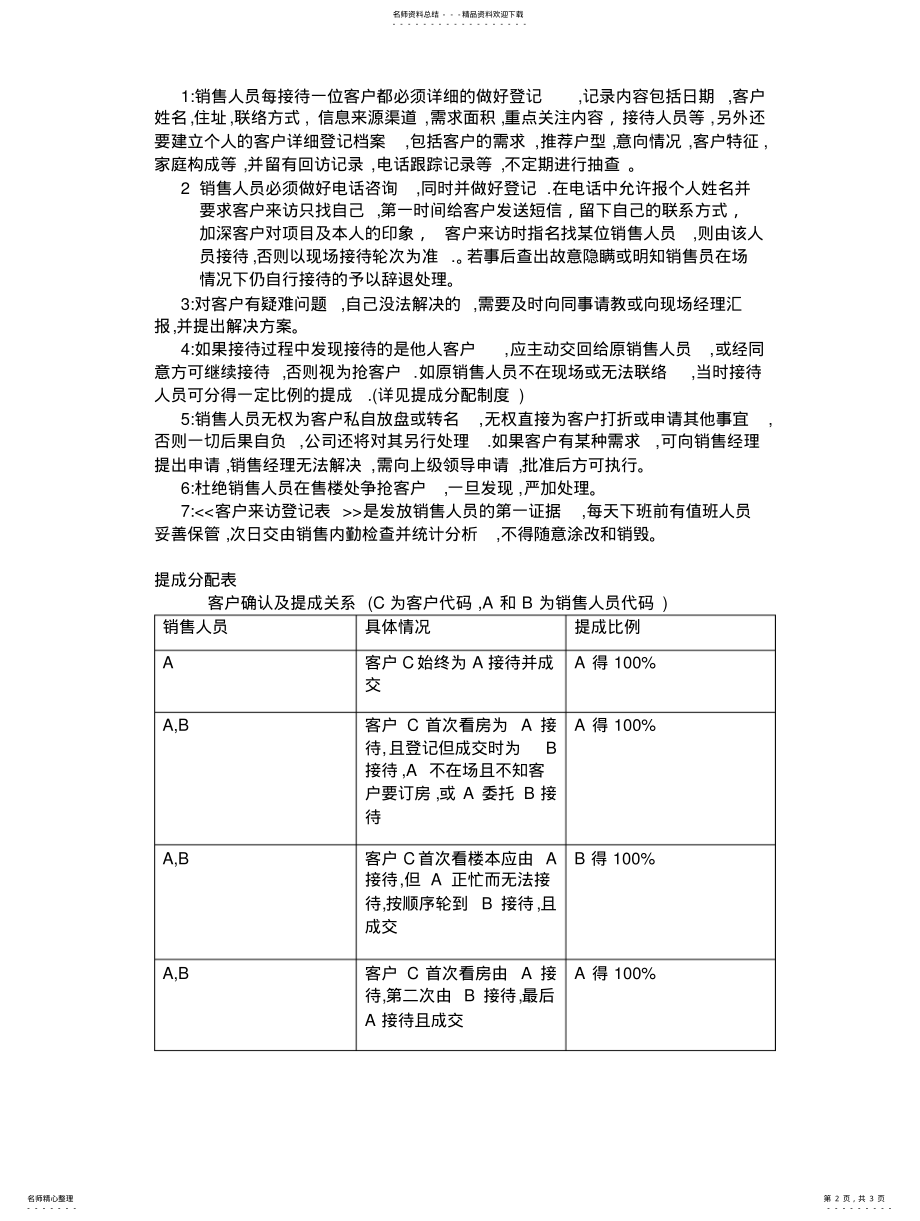 2022年销售部现场接待及分配制度 .pdf_第2页