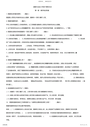 2022年部编版道德与法治八年级下册全册复习资料 .pdf