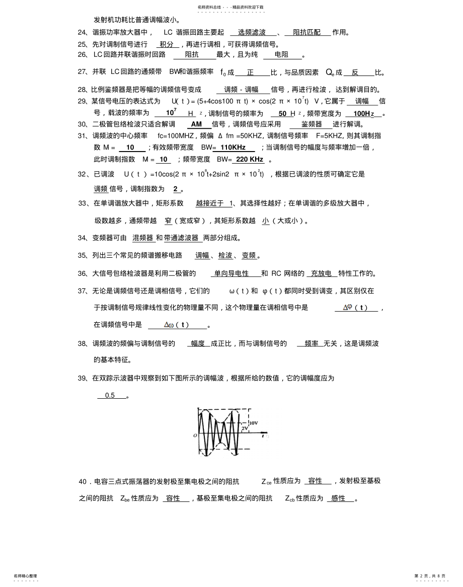 2022年通信电子线路复习题及答案看了保证过借鉴 .pdf_第2页