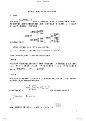 2022年初一数学上册有理数知识点归纳 .pdf