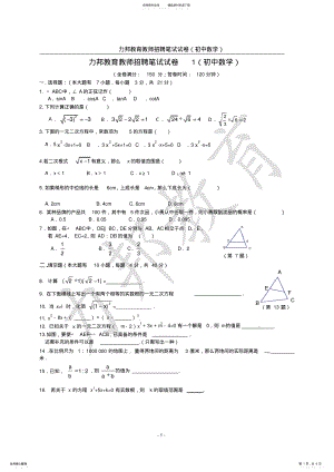 2022年初中数学笔试题 .pdf