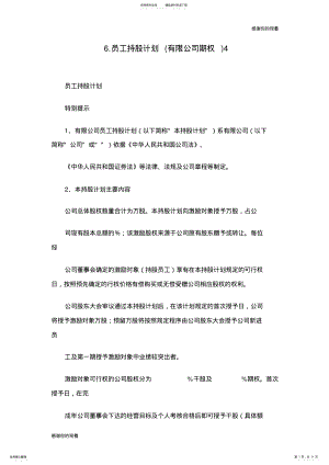 2022年员工持股计划(有限公司期权.doc .pdf