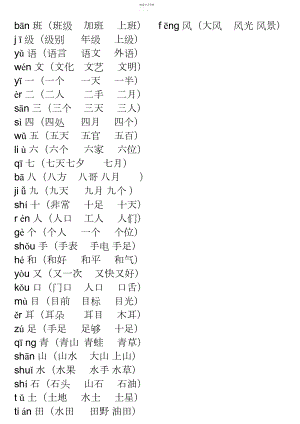 2022年长春版一年级语文上册生字拼音组词.docx