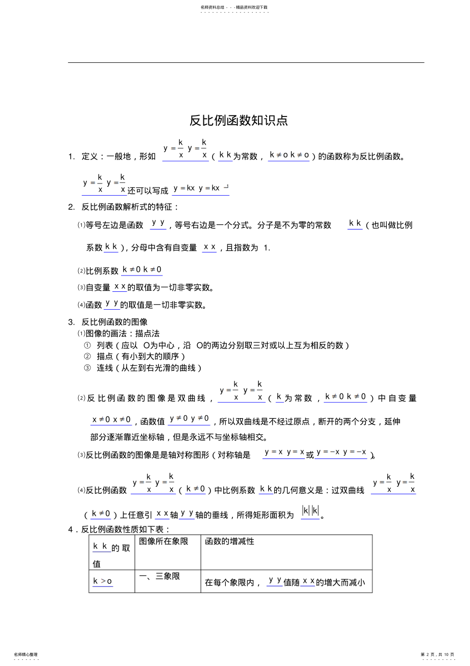 2022年初中函数知识点总结 3.pdf_第2页