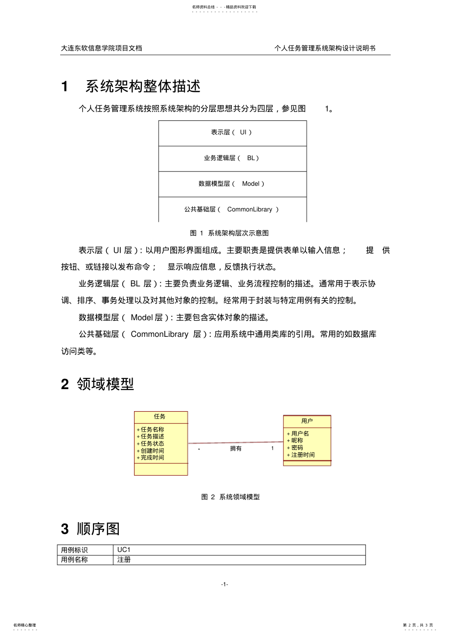 2022年软件架构设计说明书-个人任务管理系统 .pdf_第2页