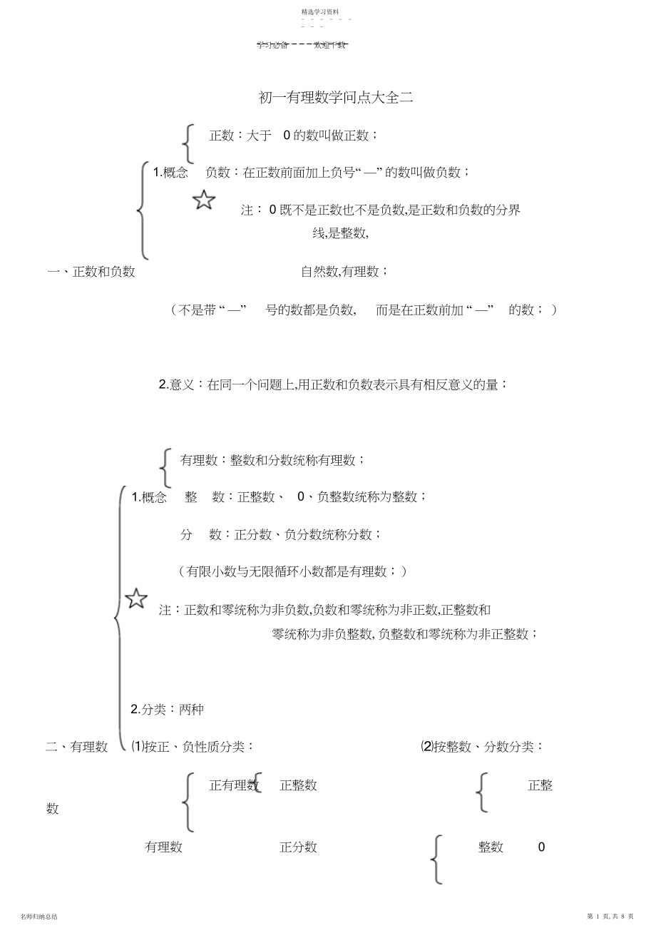 2022年初一有理数知识点大全二.docx_第1页