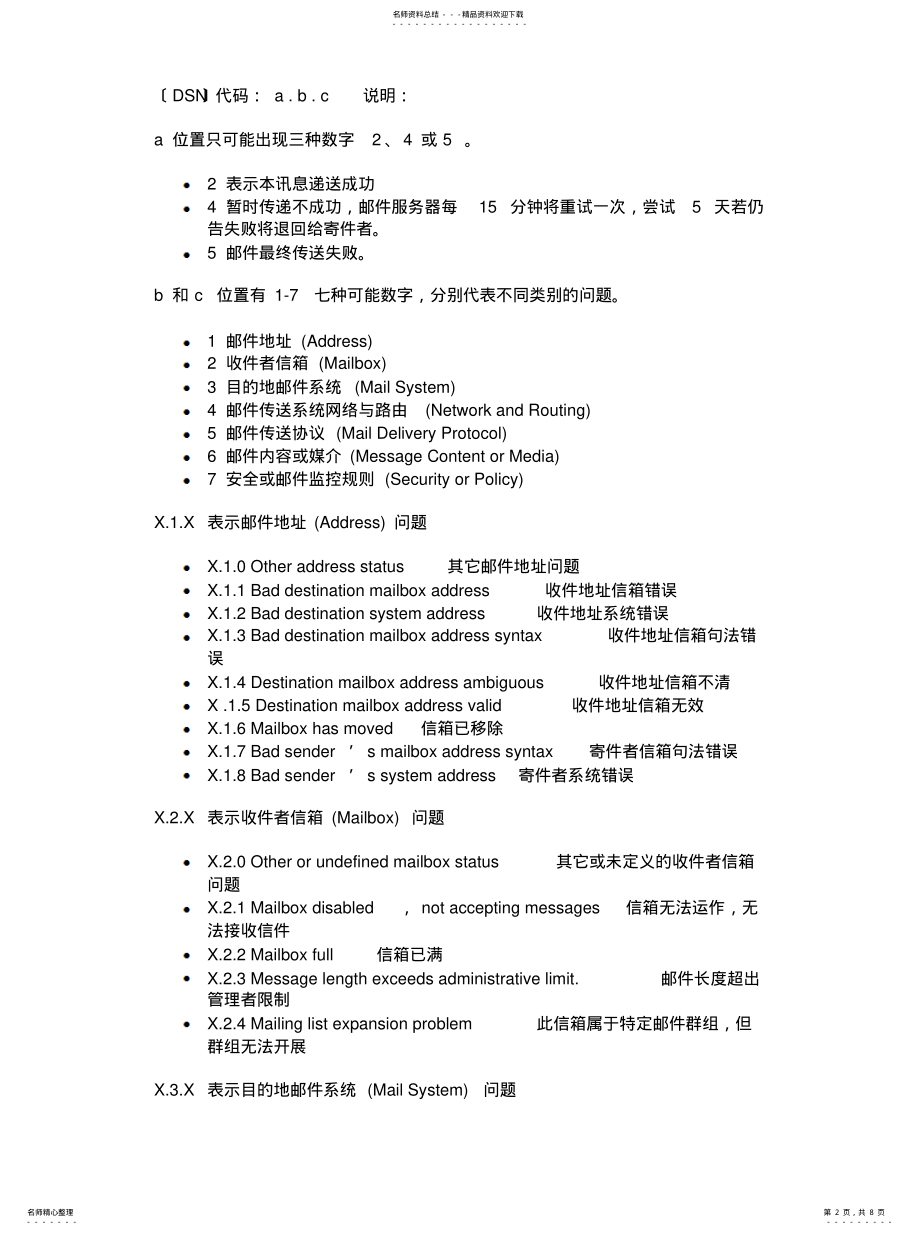 2022年邮件服务器常见错误代码资料 .pdf_第2页