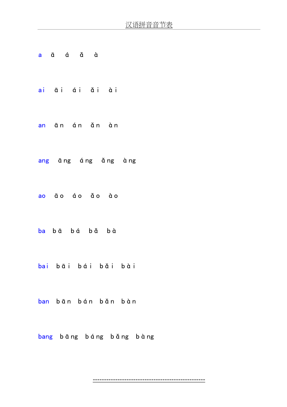 汉语拼音音节表(附带声调和不带声调的音节)资料.doc_第2页