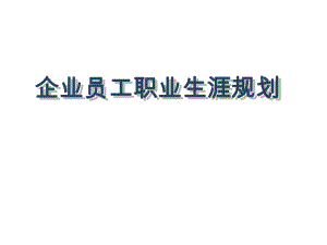 企业员工职业生涯规划ppt课件.ppt