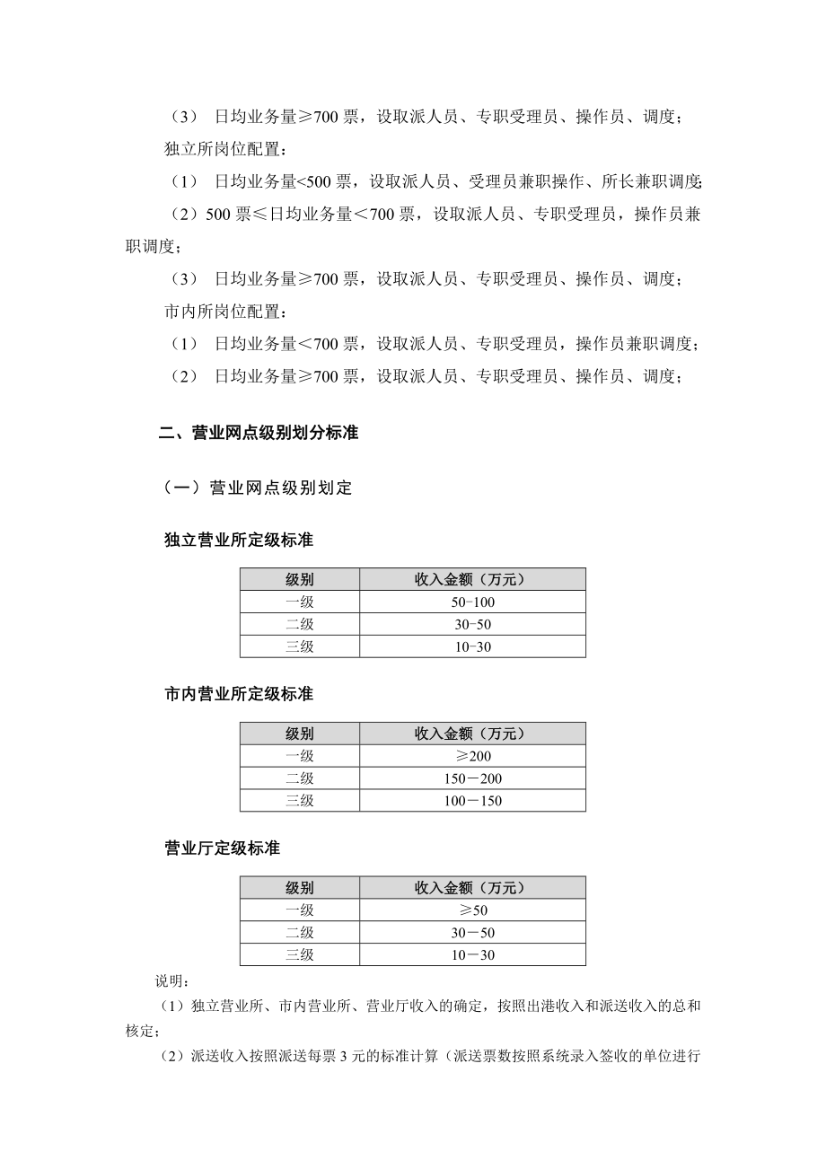 物流企业速递快运快递运输管理操作运营流程 宅急送 营业网点机构编制参考标准P4.doc_第2页