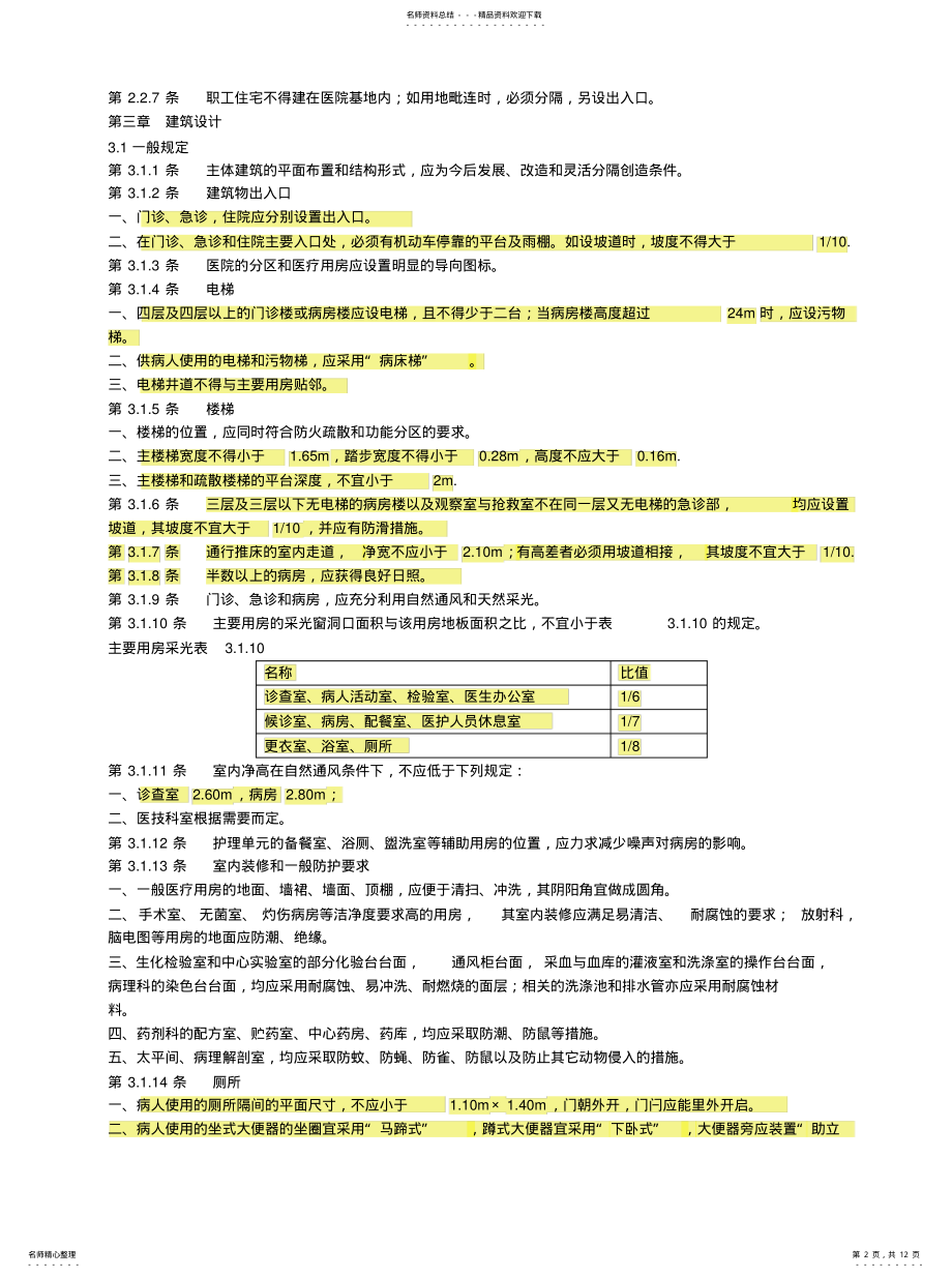 2022年医院建筑设计规范可用 .pdf_第2页