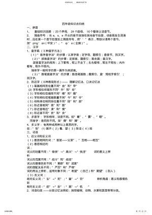 2022年四年级语文知识点归纳 .pdf