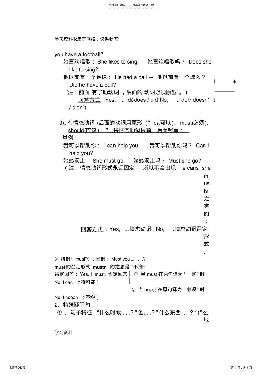 2022年初中英语一年级上下册-知识点复习资料 .pdf_第2页