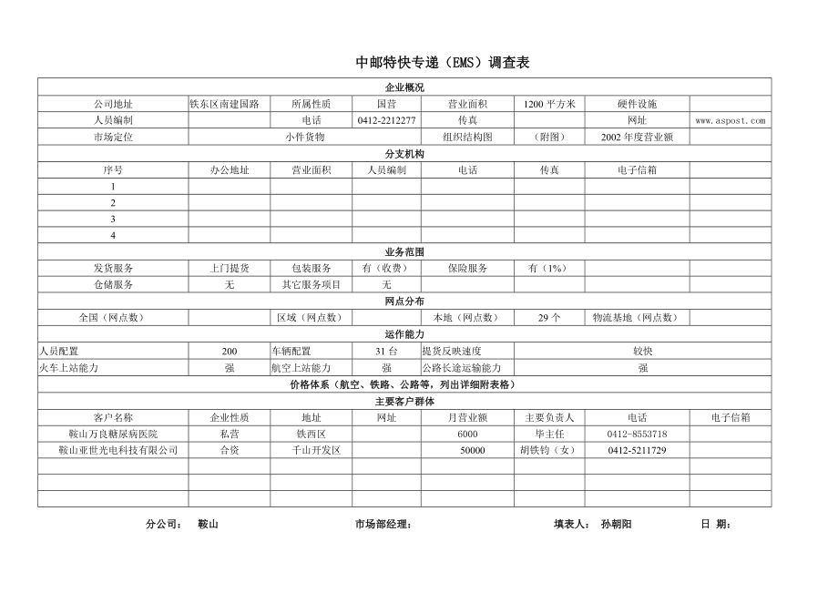 物流企业速递快运快递运输管理操作运营流程 调研－中铁、中邮鞍山.doc_第2页